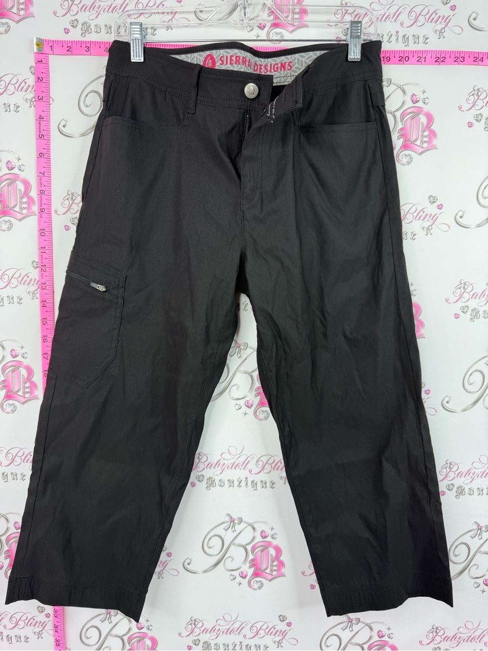 Sierra Designs capri pants cargo Women's Black Capri Cargo Pants